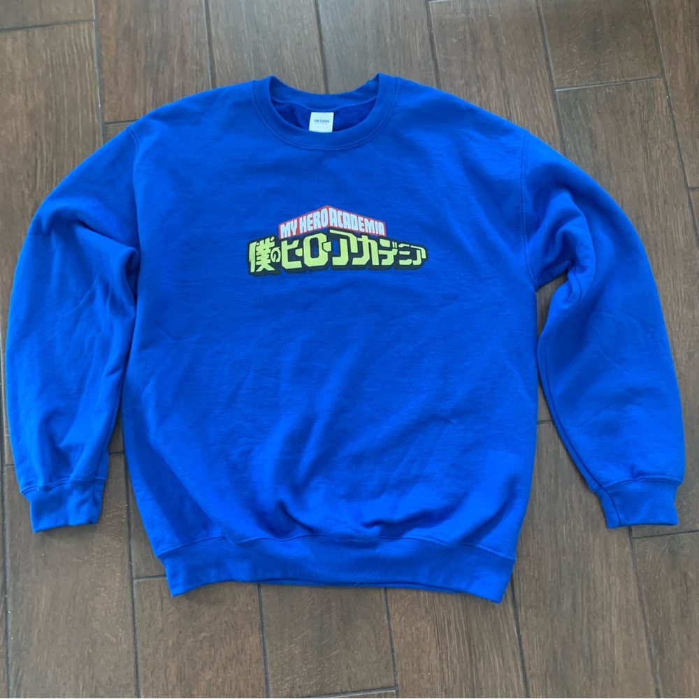 My Hero Academia Blue Gildan Sweatshirt sz M